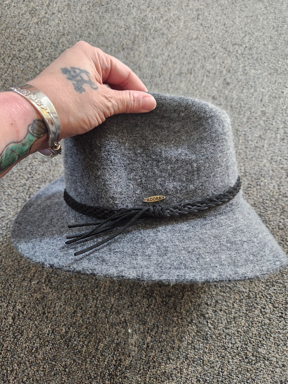 ADORA Gray Wool Felt Womens Hat